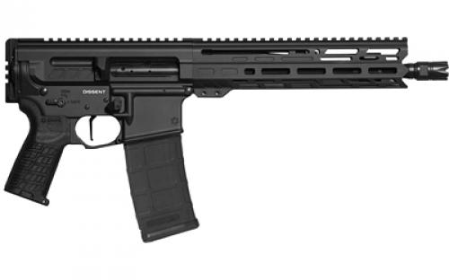 CMMG MK4, DISSENT, Semi-automatic Pistol, AR, 5.56 NATO, 10.5 Threaded Barrel, 1/2x28, CMMG Zeroed Linear Compensator, Cerakote Finish, Armor Black, TriggerTech AR-D 2-Stage Trigger, 9.6 M-LOK Handguard, CMMG Zeroed Polymer Grip, 30 Rounds, 2 Magazines 55A8D40-AB