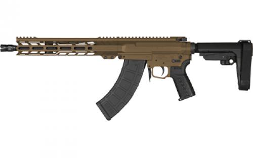 CMMG Banshee MK47, Semi-automatic Pistol, AK, 7.62x39MM, 12.5 Threaded Barrel, 5/8x24, CMMG Zeroed Linear Compensator, Cerakote Finish, Midnight Bronze, M-LOK Handguard, CMMG Zeroed Polymer Grip, Pistol Tube, Manual Safety, 30 Rounds, 1 Magazine PE-76A0B33-MB