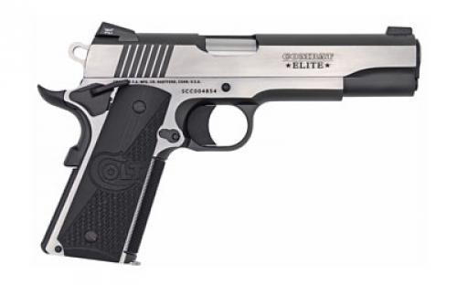 Colt's Manufacturing Combat Elite Government, 1911, Semi-automatic, Metal Frame Pistol, Full Size, 45ACP, 5" Barrel, Steel, Two-tone Finish, G10 Grips, Novak Night Sights, Ambidextrous Thumb Safety, 8 Rounds, 1 Magazine O1070CE
