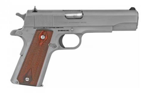 Colt's Manufacturing Government Model, 1911 Classic, Semi-automatic, Metal Frame Pistol, Full Size, 38 Super, 5" Barrel, Steel, Stainless Finish, 9 Rounds, 1 Magazine O1911C-SS38