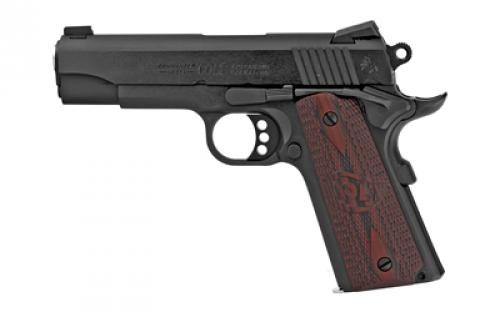 Colt's Manufacturing Combat Commander, 1911, Semi-automatic, Metal Frame Pistol, Commander Size, 45ACP, 4.25 Barrel, Steel, Blued Finish, G10 Checkered Black Cherry Grips, White Dot Carry Novak Sights, 8 Rounds, 1 Magazine O4940XE