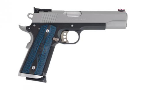 Colt's Manufacturing Gold Cup Trophy, Series 70, 1911, Semi-automatic, Full Size, 45 ACP, 5" Barrel, Stainless Steel Slide, Blued Finish Frame, G10 Grips, Fiber Optic Front & Adjustable Rear Sights, Extended Magwell, Right Hand, 8 Rounds, 1 Magazine O5970XE-TT