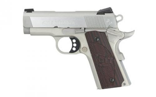 Colt's Manufacturing Defender SS, Compact 1911, Semi-automatic, Metal Frame Pistol, 45ACP, 3 Barrel, Alloy, Stainless Finish, G10 Grips, White Dot Carry Novak Sights, 7 Rounds, 1 Magazine O7000XE