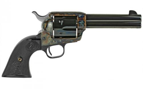 Colt's Manufacturing Single Action Army, Revolver, 45LC, 4.75" Barrel, Steel, Color Case Hardened Finish, Blued Barrel & Cylinder, Black Composite Eagle Grips, Fixed Sights, 6 Rounds P1840
