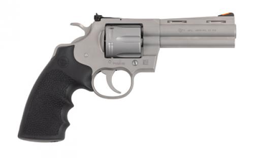 Colt's Manufacturing Python, Double Action, Steel Frame Revolver, 357 Magnum/38 Special, 3" Barrel, Stainless Steel, Bead Blast Finish, Black Hogue Rubber Grips, Blade Front/Adjustable Rear Sights, 6 Rounds PYTHON-SM3RTS