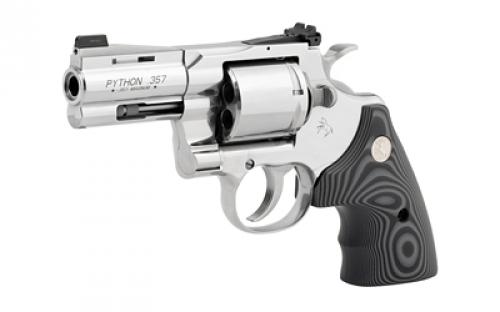 Colt's Manufacturing Python Combat Elite, Double Action, Steel Frame Revolver, 357 Magnum, 3" Barrel, Stainless Steel Finish, Silver, G10 Grips, Fixed Front Night Sight, 6 Rounds PYTHON-SP3NS