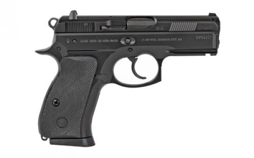 CZ 75 P-01, Double Action/Single Action, Semi-automatic, Metal Frame Pistol, Compact, 9MM, 3.75" Cold Hammer Forged Barrel, Black, Rubber Grips, Fixed Sights, Decocker, 15 Rounds, 2 Magazines 91199