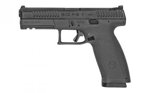 CZ CZ, P-10F, Semi-automatic, Striker Fired, Full Size, 9MM, 4.5 Barrel, Nitride Finish, Polymer Frame, Black, Ambidextrous, Trigger Safety, Fixed Sights, 19 Rounds, 2 Magazines 91540