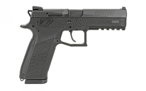 CZ P-09, Double Action/Single Action, Semi-automatic, Polymer Frame Pistol, Full Size, 9MM, 4.54" Barrel, Nitride Finish, Black, 3 Interchangeable Backstraps, Fixed Sights, Swappable Safety/Decocker, 19 Rounds, 2 Magazines 91620