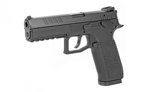 CZ P-09, Double Action/Single Action, Semi-automatic, Polymer Frame Pistol, Full Size, 9MM, 4.54" Barrel, Nitride Finish, Black, 3 Interchangeable Backstraps, Fixed Sights, Swappable Safety/Decocker, 19 Rounds, 2 Magazines 91620