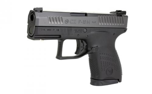 CZ P-10M, Striker Fired, Semi-automatic, Sub-Compact, Polymer Frame Pistol, 9MM, 3.19" Barrel, Nitride Finish, Black, 7 Rounds, 2 Magazines, 3 Dot Sights, Trigger Safety, Ambidextrous Magazine Release 95199