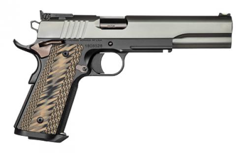 Dan Wesson Kodiak, Semi-automatic, 1911, Metal Frame Pistol, Full Size, 10MM, 6.03" Bull Barrel, Stainless Steel Frame, Duty Finish, Black/Silver, G10 Grips, Ambidextrous Safety, Fiber Optic Sights, 8 Rounds, 2 Magazine 1852