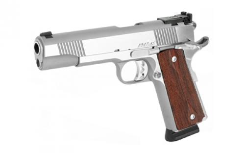 Dan Wesson Pointman Seven, Full Size, 45ACP, 5" Barrel, Steel Frame, Stainless Finish, Wood Grips, Adjustable Sights, 8Rd, 2 Magazines, CA Approved 01900