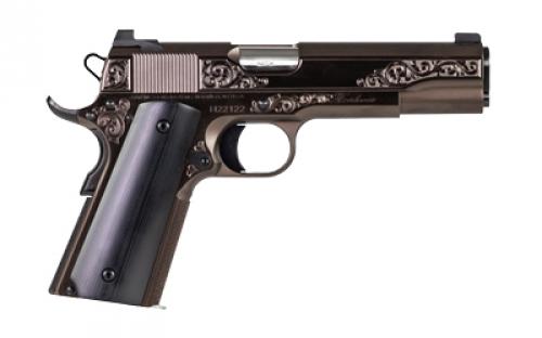 Dan Wesson Heirloom, Semi-automatic, Steel Frame Pistol, 1911, Full Size, 45 ACP, 5" Barrel, PVD Finish, Bronze, Engraved Scrollwork, G10 Grips, Ambidextrous Safety, Brass Bead Front w/U Notch Rear Sight, 8 Rounds, 1 Magazine 01937