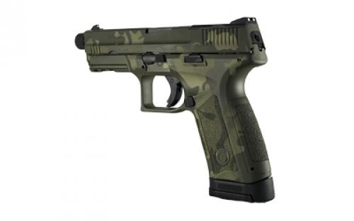 Girsan MC9 Disrupter, Striker Fired, Semi-automatic, Polymer Framed Pistol, 9MM, 4.6" Threaded Barrel, Optics Ready Slide, Camo Finish, Olive Drab Green, Interchangeable Back Straps, 17 Rounds, 1 Magazine 390365