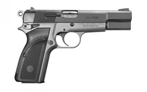 Girsan MCP35, Single Action, Semi-automatic, Metal Frame Pistol, Full Size, 9MM, 4.87 Barrel, Steel, Black/Silver, Polymer Grips, Dovetail Sights, Ambidextrous Thumb Safety, 15 Rounds, 1 Magazine 390455