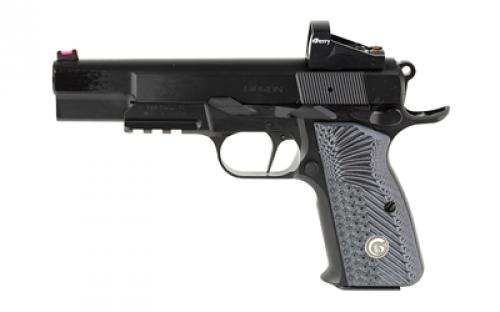 Girsan MCP35 OPs, Semi-automatic, Single Action, Full Size, 9MM, 4.87 Barrel, Steel Framed Pistol, Blued Finish, G10 Grips, Ambidextrous Safety, Optic Ready, FAR-DOT Red Dot Sight, Fiber Optic Front Sight/Adjustable Rear, Accessory Rail, 15 Rounds, 1 Magazine 390466