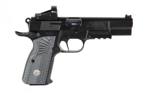 Girsan MCP35 OPs, Semi-automatic, Single Action, Full Size, 9MM, 4.87" Barrel, Steel Framed Pistol, Blued Finish, G10 Grips, Ambidextrous Safety, Optic Ready, FAR-DOT Red Dot Sight, Fiber Optic Front Sight/Adjustable Rear, Accessory Rail, 15 Rounds, 1 Magazine 390466