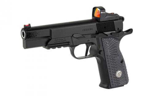 Girsan MCP35 OPs, Semi-automatic, Single Action, Full Size, 9MM, 4.87" Barrel, Steel Framed Pistol, Blued Finish, G10 Grips, Ambidextrous Safety, Optic Ready, FAR-DOT Red Dot Sight, Fiber Optic Front Sight/Adjustable Rear, Accessory Rail, 15 Rounds, 1 Magazine 390466