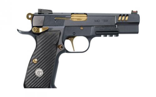 Girsan MCP35, Negotiator, TALO Edition, Semi-automatic, Single Action, Full Size, 9MM, 4.87" Gold Barrel, Steel Framed Pistol, Titanium Nitrate Finish, G10 Grips, Ambidextrous Safety, Dovetail Rear Adjustable Sights, Fiber Optic Front Sight, Accessory Rail, 15 Rounds, 1 Magazine 390499