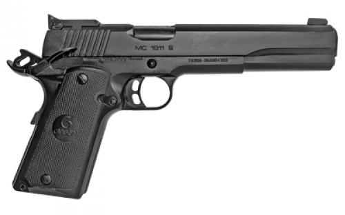 Girsan MC1911, S Hunter, Semi-automatic, 1911, Metal Frame Pistol, Full Size, 10MM, 6" Barrel, Matte Finish, Black, Fully Adjustable Rear Super Sight, Extended Beavertail, Accessory Rail, 9 Rounds, 1 Magazine 390600