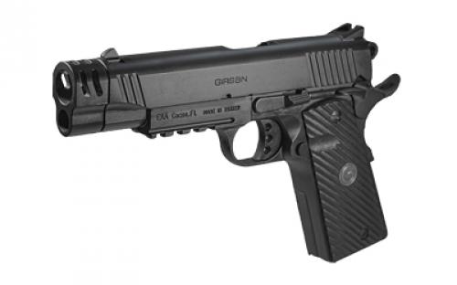 Girsan MC1911C, Semi-automatic, Metal Frame Pistol, Commander Size, 10MM, 4.4" Barrel, Black, Composite Like G10 Grips, Accessory Rail, Fixed Novak Sights, 9 Rounds, 1 Magazine 390603