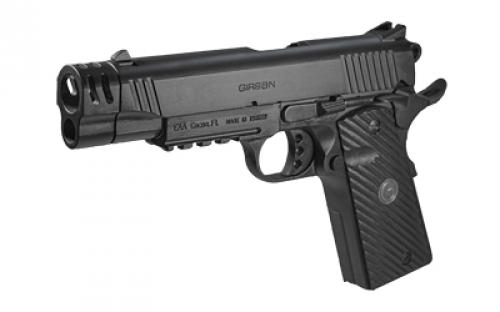 Girsan MC1911C, Semi-automatic, Metal Frame Pistol, Commander Size, 10MM, 4.4" Barrel, Black, Composite Like G10 Grips, Accessory Rail, Super Sight Fully Adjustable Rear With Fiber Optic Front Sight, 9 Rounds, 1 Magazine 390605