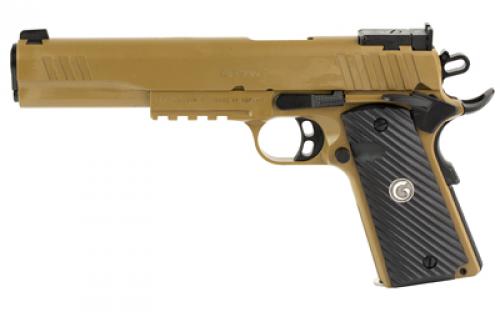 Girsan MC1911, S Hunter, 1911, Semi-automatic, Metal Frame Pistol, Full Size, 10MM, 6 Barrel, Flat Dark Earth, Adjustable Rear Sight, Accessory Rail, 9 Rounds, 1 Magazine 390610