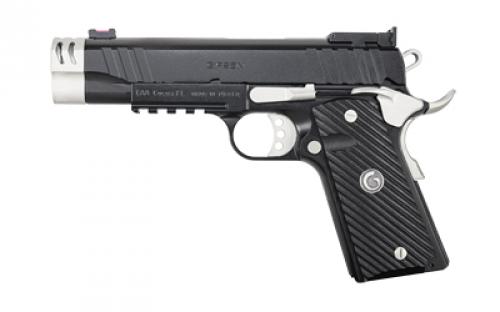Girsan MC1911C, Semi-automatic, Metal Frame Pistol, Commander Size, 10MM, 4.4 Barrel with Compensator, Black, Composite Like G10 Grips, Accessory Rail, Super Sight Fully Adjustable Rear With Fiber Optic Front Sight, 9 Rounds, 1 Magazine 390616