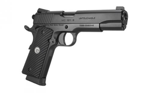 Girsan MC1911S Untouchable, 1911, Semi-Automatic, Metal Frame Pistol, Full-Size, 45ACP, 5" Barrel, Steel, Black, G10 Grips, 3-Dot Sights, Ambidextrous Safety, 8 Rounds, 1 Magazine 392060