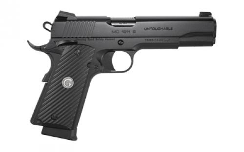 Girsan MC1911S Untouchable, 1911, Semi-Automatic, Metal Frame Pistol, Full-Size, 45ACP, 5" Barrel, Steel, Two Tone Finish, Black and Silver, G10 Grips, 3-Dot Sights, Ambidextrous Safety, 8 Rounds, 1 Magazine 392062