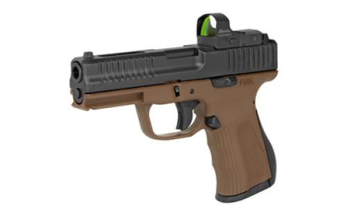 FMK Firearms Elite Pro, Striker Fired, Semi-automatic, Polymer Framed Pistol, Compact, 9MM, 4" Barrel, Optic Ready Slide, Burnt Bronze Frame, Melonite Finish Slide, Black, Burris Fastfire 3 Red Dot, Fixed Sights, 14 Rounds, 2 Magazines FMKG9C1EPROBBRT
