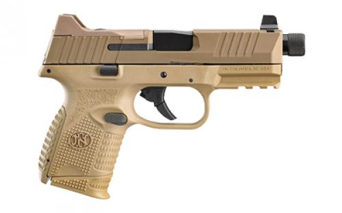 FN America FN509 Compact Tactical, Semi-automatic, Striker Fired, Compact, 9MM, 4.3" Threaded Barrel, Polymer Frame, Flat Dark Earth Finish, Suppressor-Height Night Sights, Optics Ready, 10Rd, 2 Magazines   66-100781