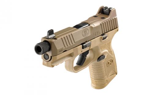 FN America FN509 Compact Tactical, Semi-automatic, Striker Fired, Compact, 9MM, 4.3" Threaded Barrel, Polymer Frame, Flat Dark Earth Finish, Suppressor-Height Night Sights, Optics Ready, 10Rd, 2 Magazines   66-100781
