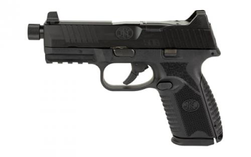 FN America FN509M Tactical, Striker Fire, Semi-automatic, Polymer Frame Pistol, Mid-Size, 9MM, 4.5 Threaded Barrel, PVD Finish, Black, Interchangeable Grips, Suppressor Height Night Sights, Non-Manual Safety, 2 Magazines - (1)-15 Round, (1)-24 Round, Optics Ready 66-100837