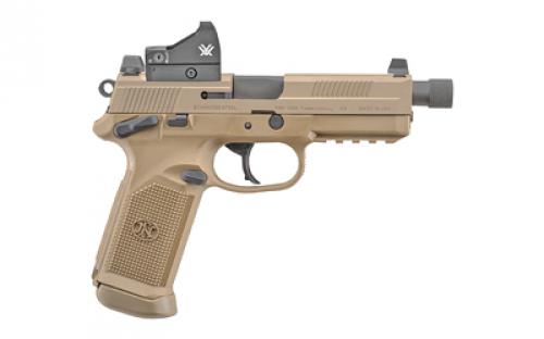 FN America FN America, FNX-45 Tactical, DA/SA, Semi-automatic, Full Size Pistol, 45 ACP, 5.3 Threaded Barrel, Polymer Frame, Flat Dark Earth, Suppressor Height Night Sights, Vortex Viper 6 MOA, 10Rd, 2 Magazines, Manual Safety 66-100867