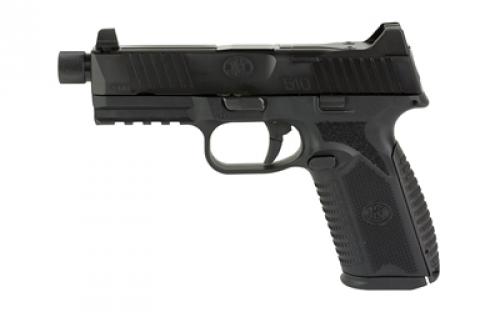 FN America FN 510 Tactical, Semi-automatic, Striker Fired, Full Size, 10mm, 4.71 Barrel, Polymer Frame, Black, 1-22Rd Magazines and 1-15Rd Magazine, Non-Manual Safety, Suppressor Height Night Sights, Low Profile Optics Mounting System, Barrel Threaded .578x28, Sight Protecting Slide Cap, Loaded Chamber Indicator, Interchangeable Backstraps, 1913 Accessory Rail, Ambi Slide Stop Le