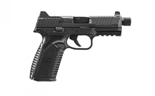 FN America FN 510 Tactical, Semi-automatic, Striker Fired, Full Size, 10mm, 4.71" Barrel, Polymer Frame, Black, 2 10rd Magazines, Non-Manual Safety, Suppressor Height Night Sights, Low Profile Optics Mounting System, Barrel Threaded .578x28, Sight Protecting Slide Cap, Loaded Chamber Indicator, Interchangeable Backstraps, 1913 Accessory Rail, Ambi Slide Stop Lever, Ambi Mag Releas