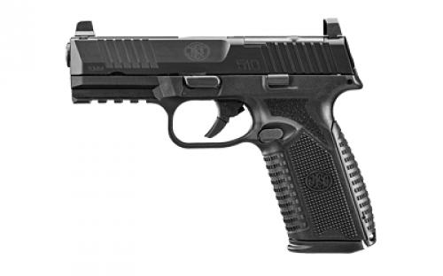 FN America FN 510 MRD, Semi-automatic, Striker Fired, Polymer Frame Pistol, Full Size, 10mm, 4.1 Barrel, Anodized Finish, Black, Optic Height Sights, Optics Ready, 15 Rounds, 2 Magazines 66-101379