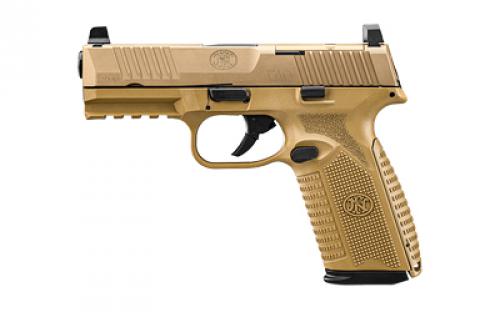 FN America FN 510 MRD, Semi-automatic, Striker Fired, Polymer Frame Pistol, Full Size, 10mm, 4.1 Barrel, Anodized Finish, Flat Dark Earth, Optic Height Sights, Optics Ready, 15 Rounds, 2 Magazines 66-101380