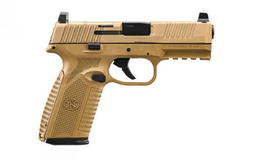 FN America FN 510 MRD, Semi-automatic, Striker Fired, Polymer Frame Pistol, Full Size, 10mm, 4.1" Barrel, Anodized Finish, Flat Dark Earth, Optic Height Sights, Optics Ready, 15 Rounds, 2 Magazines 66-101380