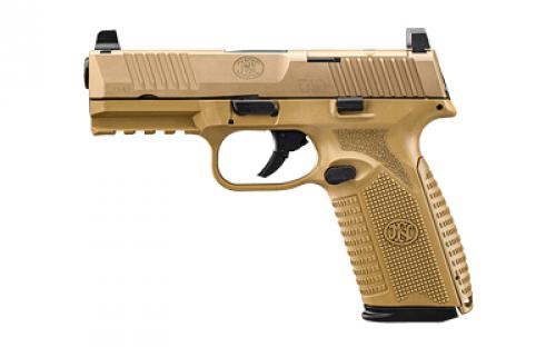 FN America FN 510 MRD, Semi-automatic, Striker Fired, Polymer Frame Pistol, Full Size, 10mm, 4.1 Barrel, Anodized Finish, Flat Dark Earth, Optic Height Sights, Optics Ready, 10 Rounds, 2 Magazines 66-101382