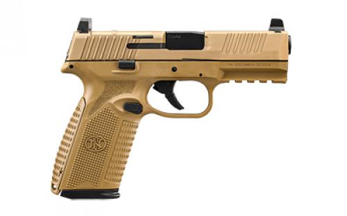 FN America FN 510 MRD, Semi-automatic, Striker Fired, Polymer Frame Pistol, Full Size, 10mm, 4.1" Barrel, Anodized Finish, Flat Dark Earth, Optic Height Sights, Optics Ready, 10 Rounds, 2 Magazines 66-101382