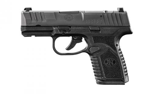 FN America Reflex MRD, Semi-automatic Pistol, Polymer Frame, Internal Hammer Fired, Single Action Only, Micro Compact, 9MM, 3.3 Cold Hammer Forged Barrel, PVD Finish, Black, Optics Ready, Non-Manual Safety, Tritium Front Sight, 2 Dot Rear Sight, 2 Magazines, 10 Rounds 66-101414