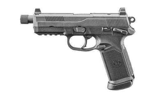 FN America FNX-45 Tactical, DA/SA, Semi-automatic, Full Size Pistol, 45 ACP, 5.3 Threaded Barrel, Polymer Frame, Matte Black Finish, Suppressor Height Night Sights, 15Rd, 5 Magazines, Fired Case, Manual Safety, Optics Ready 66-101632