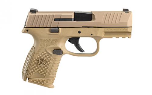 FN America FN America, FN 509, Semi-automatic, Striker Fired, Compact, 9MM, 3.7" Barrel, Polymer Frame, Flat Dark Earth, 5-10Rd, Non-Manual Safety, Interchangeable Backstraps, FN Soft Case, Rail, Front Serrations, Loaded Chamber Indicator 66-101644