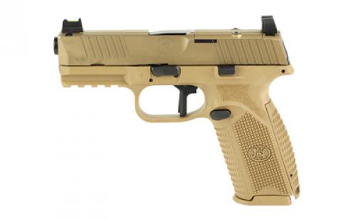 FN America Law Enf 509 MRD FOS, Striker Fired, Semi-automatic, Polymer Frame Pistol, Full Size, 9MM, 4 Cold Hammer Forged Barrel, Flat Dark Earth, Interchangeable Grip Backstraps, Fiber Optic Sights, Optics Ready ACRO Mounting Plate Included, 2-17Rd, 3-24Rd Magazines 66-101653