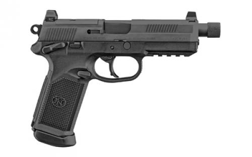 FN America FNX-45 Tactical, DA/SA, Semi-automatic, Full Size Pistol, 45 ACP, 5.3 Threaded Barrel, Polymer Frame, Matte Black Finish, Suppressor Height Night Sights, 15Rd, 2 Magazines, Fired Case, Manual Safety, Optics Ready 66966