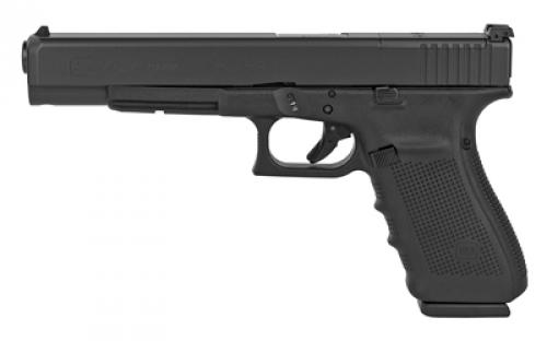 Glock 40 Gen4 MOS, Striker Fired, Semi-automatic, Polymer Frame Pistol, Full Size, 10MM, 6.02" Barrel, Matte Finish, Black, Adjustable Sights, 10 Rounds, Long Slide, 3 Magazines PG4030101MOS
