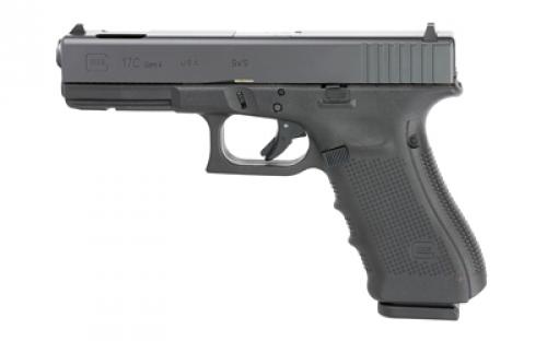 Glock 17C Gen 4, Safe Action, Full Size Pistol, 9MM, 4.48" Compensated Barrel, Polymer Frame, Matte Finish, Fixed Sights, 17Rd, 3 Magazines, Glock OEM Rail,Rebuilt PR1759103